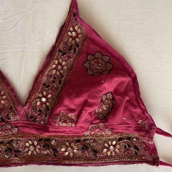 Shakti Top Bralette Saris Boho Gypsy Festival OOAK - Picture 3 of 7
